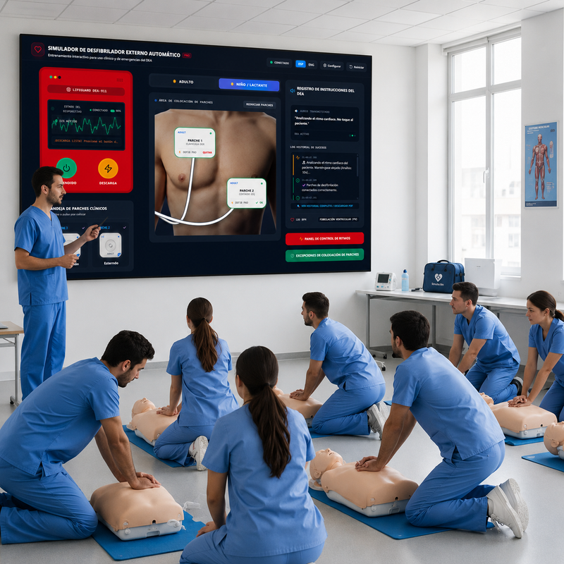 Simulador Virtual de DEA (Desfibrilador Externo Automático) Interactivo para Entrenamiento Médico