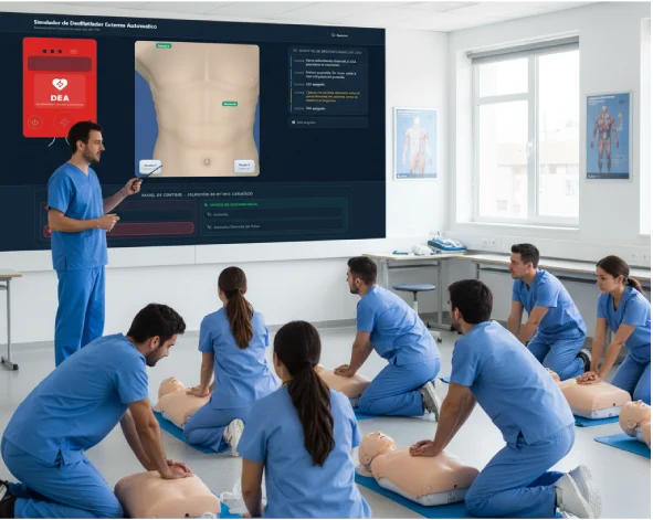 Simulador Virtual de DEA (Desfibrilador Externo Automático) Interactivo para Entrenamiento Medico