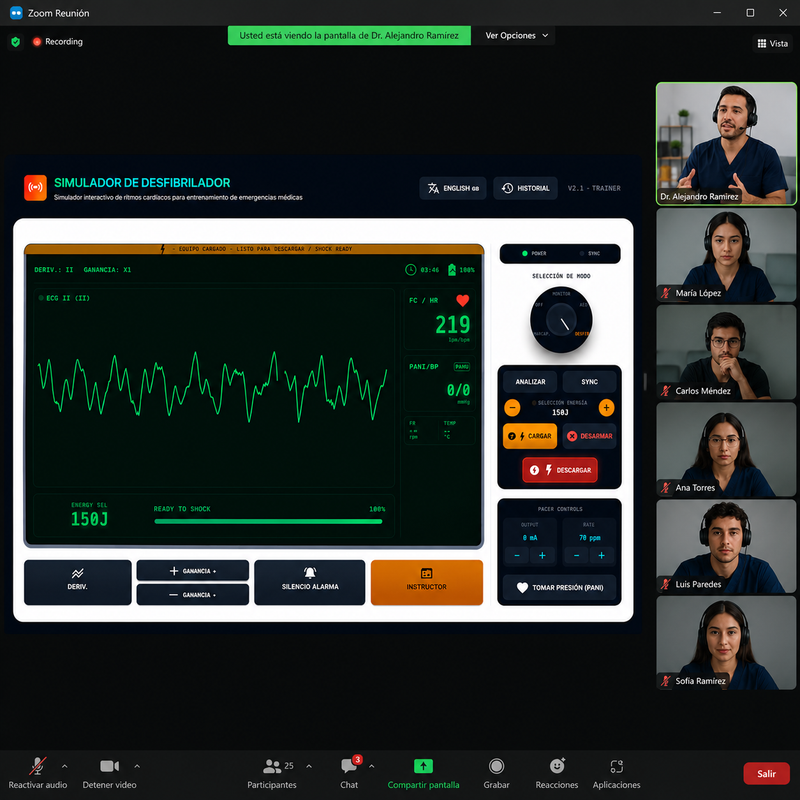 Simulador Virtual de Monitor/Desfibrilador Interactivo para Entrenamiento Médico