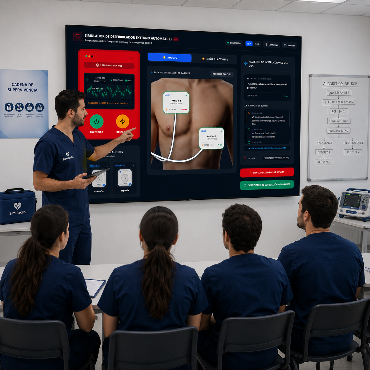 Simulador Virtual de DEA (Desfibrilador Externo Automático) Interactivo para Entrenamiento Médico