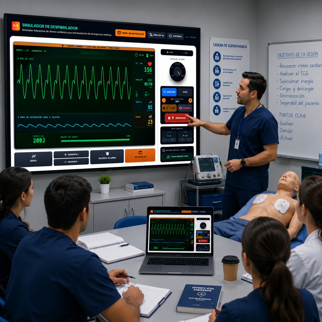 Simulador Virtual de Monitor/Desfibrilador Interactivo para Entrenamiento Médico