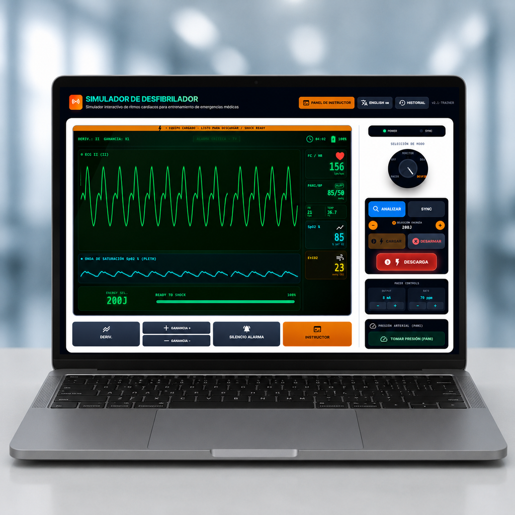 Simulador Virtual de Monitor/Desfibrilador Interactivo para Entrenamiento Médico