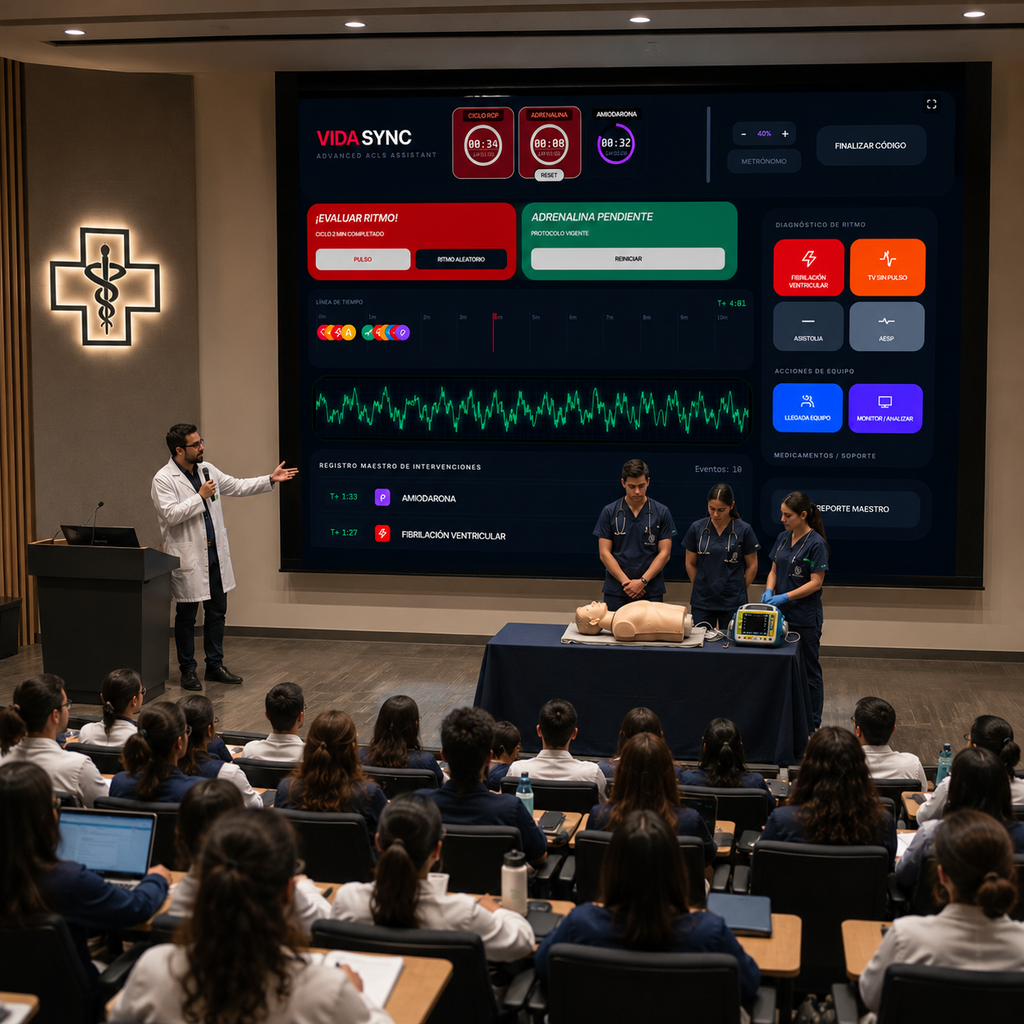 Simulador Virtual de Registro con Metrónomo para RCP Interactivo para Entrenamiento Médico