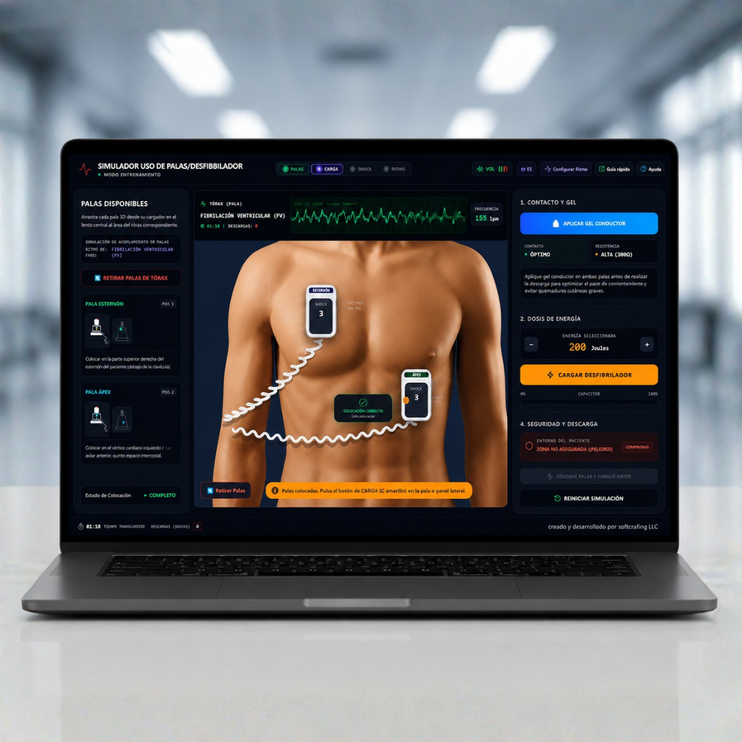 Simulador Virtual de Palas de Desfibrilador para Entrenamiento Médico